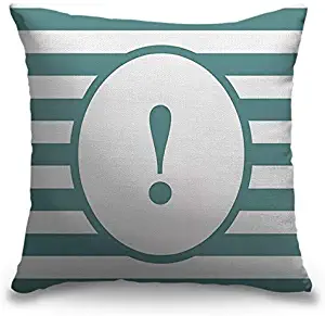 CANVAS ON DEMAND Circle Art Group 18"x18" Outdoor Polyester Throw Pillow - Exclamation Point - Striped Oval