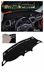 FMtoppeak 4 Colors Dashboard Dash Dark Mat Dash Mat Sun Cover Pad For Jeep Renegade 2014 Up (Black)