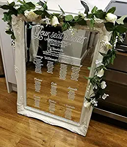 CLIFFBENNETT Personalised Wedding Seating Plan Decal. Custom Sized Table Chart Transfer for Your Mirror, Perspex, Window. Find Your Seat Wedding Sticker