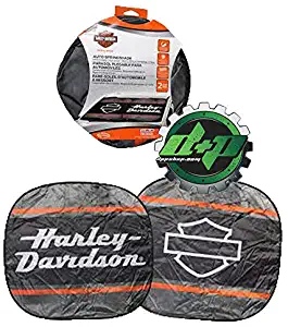 Diesel Power Plus 2 HD Harley Davidson auto Sun Spring Shade Protector Visor Dash Sunshade Window