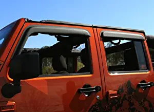 Rugged Ridge 11349.12 2007-2018 Jeep Wrangler JKU 4 Door Matte Black Acrylic Front and Rear Window Rain Deflectors