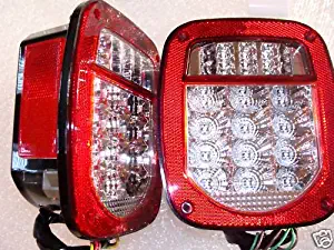 Jeep TJ CJ YJ Replacement Tail Lights w/Bright Red LED's