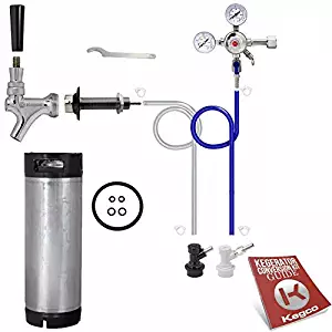 Kegco EBSHCKBALLKEG One Keg Door Mount Homebrew Kegerator Conversion Kit Ball Lock