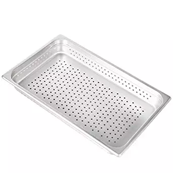 2 1/2" Deep Perforated Steam Table Pan Full Size, Stainless Steel Anti-Jam Standard Weight Hotel GN Food Pans - NSF (20.87"L x 12.8"W)