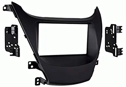 Carxtc Double Din Install Car Stereo Dash Kit for a Aftermarket Radio Fits 2014-2016 Hyundai Elantra Trim Bezel is Painted Black