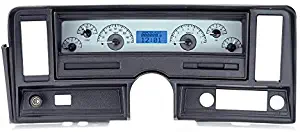 Dakota Digital VHX-69C-NOV-S-B Compatible with 1969-76 Chevy Nova Analog Dash Gauge System Silver Alloy Blue Backlighting