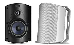 Polk Audio Atrium 6 Outdoor Speakers with Bass Reflex Enclosure (Pair, White) - All-Weather Durability | Broad Sound Coverage | Speed-Lock Mounting System