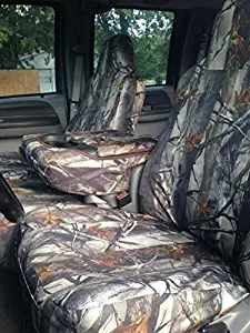 Durafit Seat Covers made to fit, 2002-2010 Ford F250-F550 Super Duty, Front 40/20/40 Split Bench Seat with High Back Buckets Seats, Exact Fit Seat Covers, Durable & Rugged, in Endura Fabric (DS1 Camo)