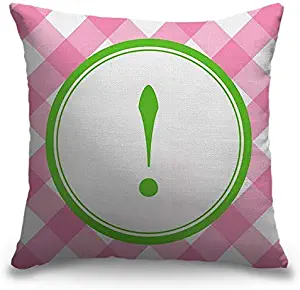 CANVAS ON DEMAND Circle Art Group 16"x16" Indoor Polyester Throw Pillow - Exclamation Point - Circle Plaid