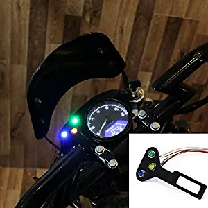 BHYShop Motorcycle Riser Mount Hight Beam Neutral Turn Signal Dash Light Assembly Custom