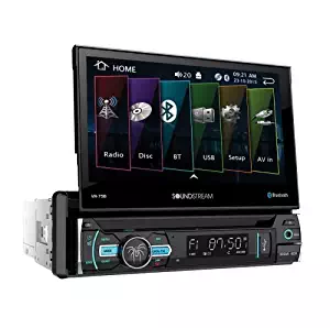 Soundstream VR-75B Single DIN Bluetooth in-Dash DVD/CD/AM/FM Car Stereo Receiver with 7" Foldout Touchscreen