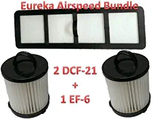 Casa Vacuums Filter Bundle 2 DCF21 & EF6 HEPA Exhaust Filter for Eureka Vacuum 68931A, 69963 for Air Speed Vacuum 67821, 68931, 68931A, EF91, EF-91, EF-91B and 83091-1, 69963