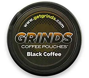 Grinds Coffee Pouches - 6 Cans - Black Coffee - Tobacco Free Healthy Alternative