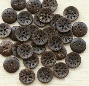 JumpingLight Lot of 10 Flower 2-Hole Brown Coconut Shell Buttons 5/8" (15mm) Craft (1266) Perfect for Crafts, Scrap-Booking, Jewelry, Projects, Quilts