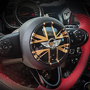 LVBAO 3D Steering Wheel Cover Dashboard Trim Sticker for BMW Mini Cooper ONE S JCW F Series F54 F55 F56 F57 F60 Countryman Clubman Union Jack (02)