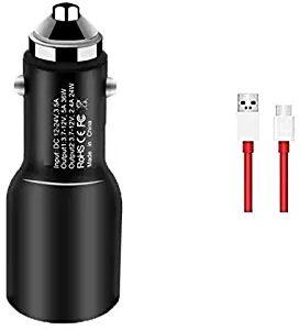 Warp Car Charger for Oneplus 7 Pro / 6T/6/5T/5/3T/3,Dual USB Charging Rapidly Car Charger Dash Charger with OnePlus Warp Charge USB Data Cable One Plus 3/5 / 5T / 6 / 6T/ 7 Pro (Charger+Cable)