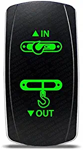 CH4x4 Rocker Switch Winch IN-OUT Symbol - Green LED