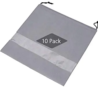 TINTON LIFE Set of 10 Non-woven 19.7"x19.7" Drawstring Dust Cover Bag with Visual Window for Handbags Purses Shoes(Grey)