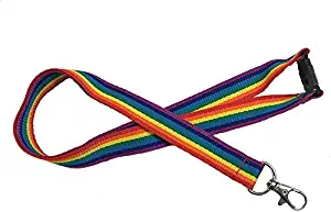 Quality Neck Lanyard with Safety Breakaway/Whistle Holder/Id Security Pass/Badge Holder/Ski Pass Holder / ! Pac Supplies Usa - Various Colors (Rainbow)