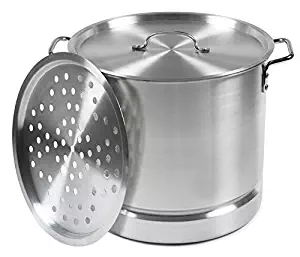 IMUSA USA MEXICANA-34 Aluminum Tamale and Steamer Pot 32-Quart, Silver