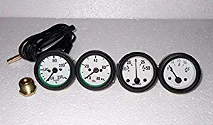 Willys MB Jeep Gauges Kit - Temperature+Oil Pressure+ Fuel+ Ampere fit MB, GPW, CJ2A, CJ3A and early CJ3B and many more millitary Trucks & Jeeps