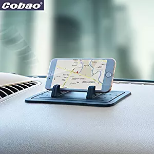 Cobao Car Silicone Anti-Slip Pad Dash Mat & Cell Phone Mount Holder Cradle Dock for Any Smartphone iPhone X/8/7/6/5/4 (S Plus) Samsung Galaxy S7/S6/S5/S4 Edge 7 & GPS Table Holder 2 in 1