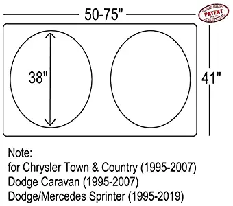 Windshield Sun Shade for Chrysler Town and Country (1995-2007) Dodge Caravan (1995-2007) Sprinter (1995-2019) Commercial Van (3-X-L)