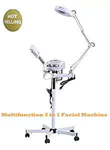 3 in 1 Facial Furniture Spa Equipment Machine Beauty Tool Include Facial Steamer & 5X Magnifying Lamp & High Frequency Hot Ozone Machine
