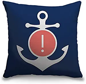 CANVAS ON DEMAND Circle Art Group 16"x16" Indoor Polyester Throw Pillow - Exclamation Point - Anchor Circle