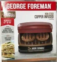 George Foreman Non-Stick Copper Infused Coating 2 Serving Grill & Panini Press