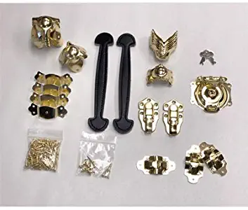 Brass Woodsmith Trunk Hardware Kit Set | Replacement Hardware for Repairing, Decoration or Restoring Antique Steamer Trunks | TRK-1