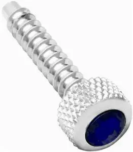 (4) Freightliner Chrome Brass Dash Screws Blue Jewel