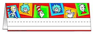 Eureka Dr Seuss Cat in the Hat Teacher Supplies Stand Up Tented Name Plates, 36 pcs, 9.5'' x 6.5''