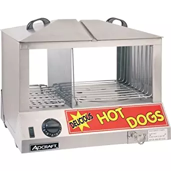 Adcraft HDS-1200W Side-by-Side Hot Dog & Bun Steamer, 18.25-Inch x 14.5-Inch x 15-Inch, 1200w, 120-Volt