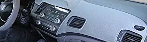 Custom Fit Soft Poly Fiber Dashboard Cover for Toyota (Prius Prime 17-19 w/o Center Screen w/headup disp, Gray)