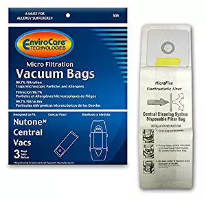 EnviroCare Replacement Micro Filtration Vacuum Bags for Nutone Central Vacuums 3 Pack
