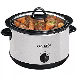 Crock-Pot 4-Quart Oval Slow Cooker SCR400-SP, Features Removable Stoneware,high, low and warm settings in Silver