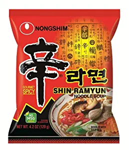 Nongshim Shin Noodle Ramyun, Gourmet Spicy Picante, 4.2-Ounce Packages (Pack of 16)