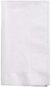 Bell Marque White Dinner Napkin-300 2-Ply White Dinner Napkins, 0.1" Height, 17" Width, 15" Length (Pack of 300)