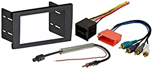 Aftermarket Radio Stereo Installation Double Din Dash Kit Mount Trim Bezel for Select Audi A4 and RS4 Models WITH Wire Harness and Antenna Adapter - BOSE System