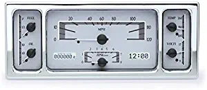 Dakota Digital VHX-35F-S-W Compatible with 1935, 1936 and 1939 Ford Car Analog Dash Gauge System Silver Alloy White Backlighting