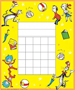 Eureka Back to School Dr. Seuss The Cat in the Hat Mini Reward Charts for Kids with Stickers, 736pc, 5'' W x 6'' H