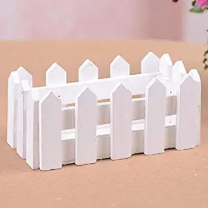 ❤Ywoow❤ ???? Wooden Flower Plant Fence Picket Storage Holder Garden Wedding Decor White Wooden Fence