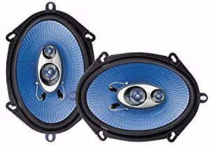 5” x 7” Car Sound Speaker (Pair) - Upgraded Blue Poly Injection Cone 3-Way 300 Watts w/ Non-fatiguing Butyl Rubber Surround 80 - 20Khz Frequency Response 4 Ohm & 1" ASV Voice Coil - Pyle PL573BL