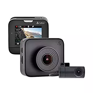 Cobra Drive HD Dash Cam DASH2216D Feat.1080p Full HD Front Cam and 720p HD Rear Cam, 16GB MicroSD Included, with G-Sensor Auto Accident Detection, Loop Recording, 160 Degree Ultra-Wide Angle DVR