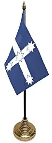 Ukflagshop Pack Of 6 Eureka Australia Australian Desktop Table Centrepiece Flag Flags With Gold Bases For Party Conferences Office Display