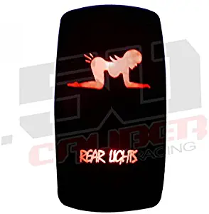 Rocker Switch ON/OFF Red LED Backlit - Rear Lights - UTV, Auto, Boat [5359-A19]