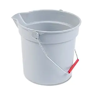 Rubbermaid Commercial 10-Quart BRUTE Round Utility Pail, Plastic, 10 1/2dia x 10 1/4h, Gray - Includes one each.