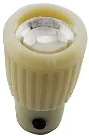 MACs Auto Parts 41-34597 - Heater Fan Switch Knob - White Plastic With Chrome Insert -Falcon