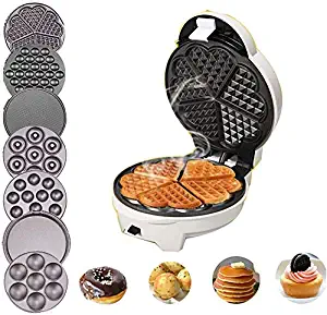 ZYK The Mini Waffle Maker Machine for Individual Waffles, Hash browns, other on the go Breakfast, Lunch, or Snacks， 7 In 1 Household Automatic Cake Machine